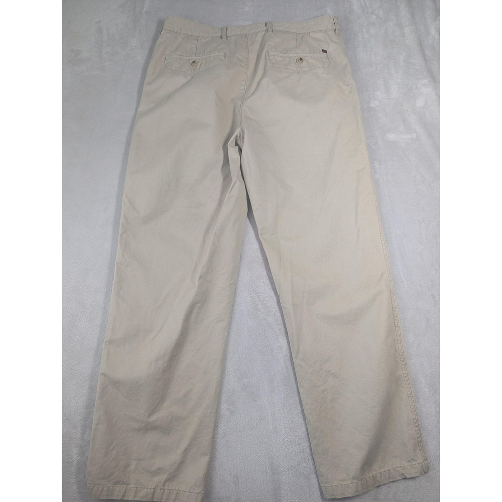 Woolrich Khaki Pants Mens 38x32 Beige Straight Leg 100% Cotton Canvas Chino - Picture 12 of 14